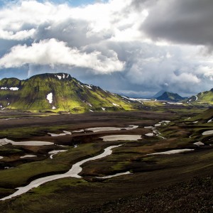 Green Mountain Valley in the Alftavatn Area Iceland Highlands